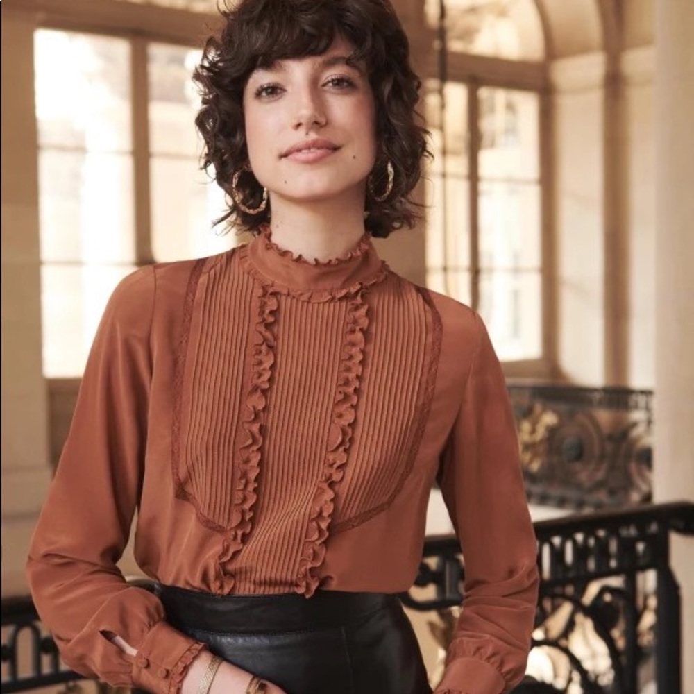 Sezane Jules Blouse in Caramel